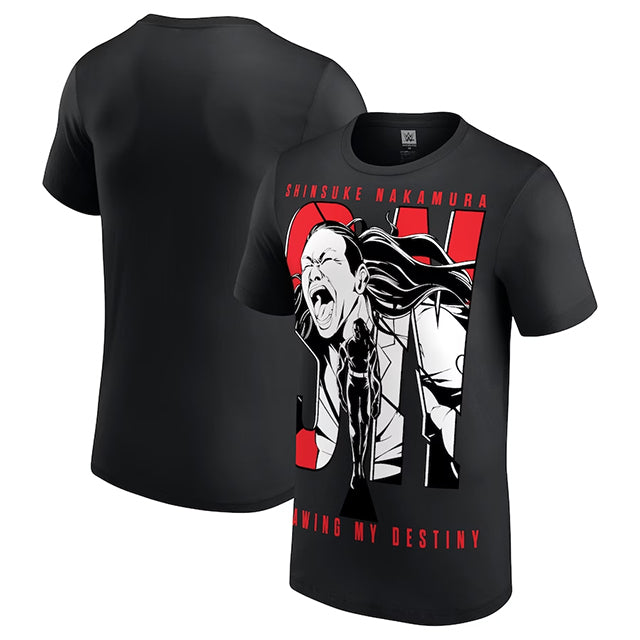中邑真輔モデル 海外取寄 WWE AUTHENTIC Tシャツ DRAWING MY DESTINY T-SHIRT BLACK