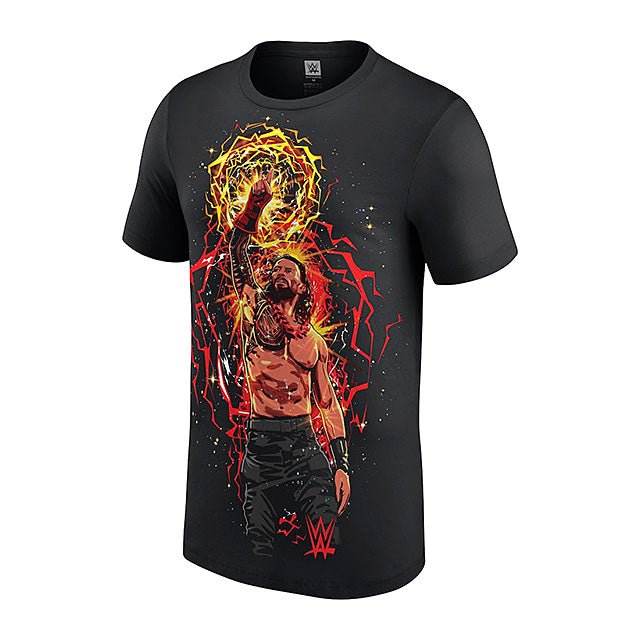 ローマン レインズモデル 海外取寄 WWE AUTHENTIC Tシャツ AURA CARTOON T-SHIRT BLACK