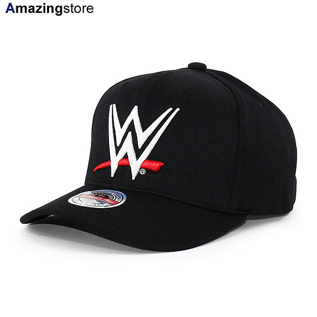 WWEロゴモデル ミッチェル&ネス キャップ LOGO CLASSIC STRETCH SNAPBACK CAP BLACK