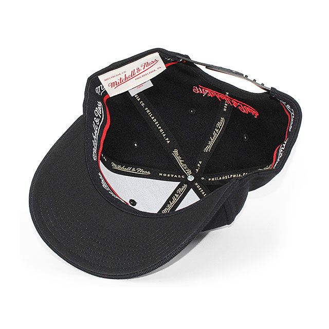 WWEロゴモデル ミッチェル&ネス キャップ LOGO CLASSIC STRETCH SNAPBACK CAP BLACK
