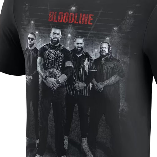 ザ・ブラッドラインモデル 海外取寄 WWE AUTHENTIC Tシャツ THE BLOODLINE PHOTO T-SHIRT BLACK