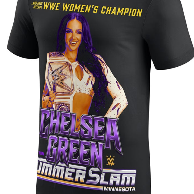 チェルシー グリーンモデル 海外取寄 WWE AUTHENTIC Tシャツ SUMMERSLAM 2026 INTERIM WWE WOMEN'S CHAMPION T-SHIRT BLACK
