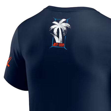 海外取寄 ジェイ ウーソモデル WWE AUTHENTIC Tシャツ YEET STEPS T-SHIRT NAVY