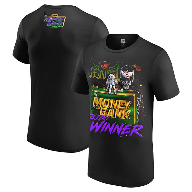 ペンタモデル 海外取寄 WWE AUTHENTIC Tシャツ MONEY IN THE BANK 2026 MEN'S MATCH WINNER T-SHIRT BLACK