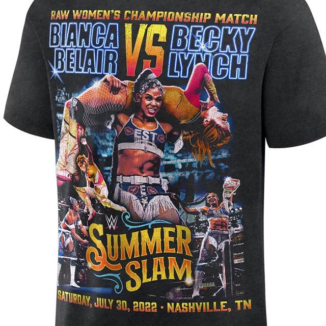 ベッキー リンチ vs ビアンカ ベレアモデル 海外取寄 WWE AUTHENTIC Tシャツ SUMMERSLAM 2022 T-SHIRT BLACK