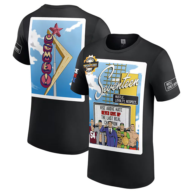 海外取寄 レッスルマニア42 ジョン シナモデル WWE AUTHENTIC Tシャツ OFFICIAL HOST T-SHIRT BLACK