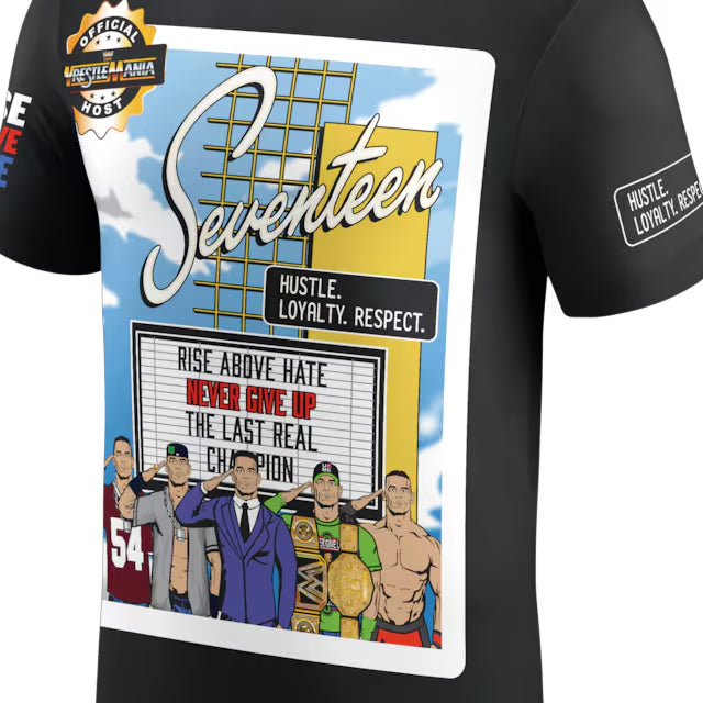 海外取寄 レッスルマニア42 ジョン シナモデル WWE AUTHENTIC Tシャツ OFFICIAL HOST T-SHIRT BLACK