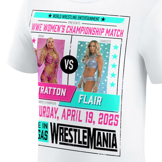 海外取寄 レッスルマニア41モデル シャーロット フレアー vs ティファニー ストラットン WWE AUTHENTIC Tシャツ