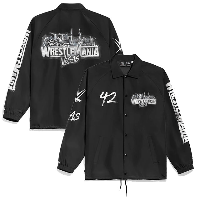 海外取寄 レッスルマニア42モデル WWE コーチジャケット WRESTLEMANIA 42 VEGAS COACHES JACKET BLACK