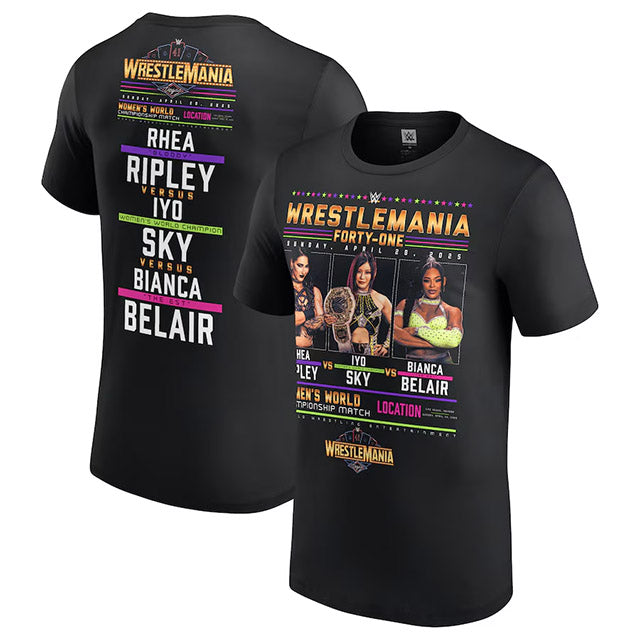 海外取寄 レッスルマニア41モデル イヨ スカイ vs ビアンカ ベレアー vs リア リプリーWWE AUTHENTIC Tシャツ