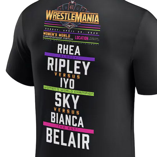 海外取寄 レッスルマニア41モデル イヨ スカイ vs ビアンカ ベレアー vs リア リプリーWWE AUTHENTIC Tシャツ