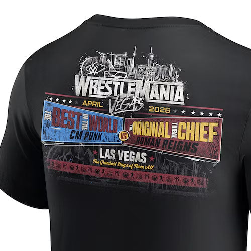海外取寄 レッスルマニア42モデル CMパンク vs ローマン レインズ WWE AUTHENTIC Tシャツ