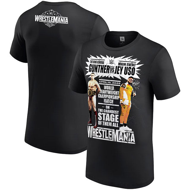 海外取寄 レッスルマニア41モデル ジェイ ウーソ vs  グンター WWE AUTHENTIC Tシャツ
