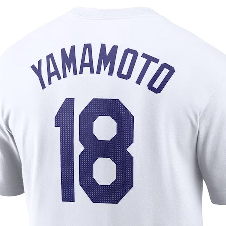 即日発送 山本由伸モデル NIKE Tシャツ ロサンゼルス ドジャース PLAYER NAME&NUMBER T-SHIRT WHITE