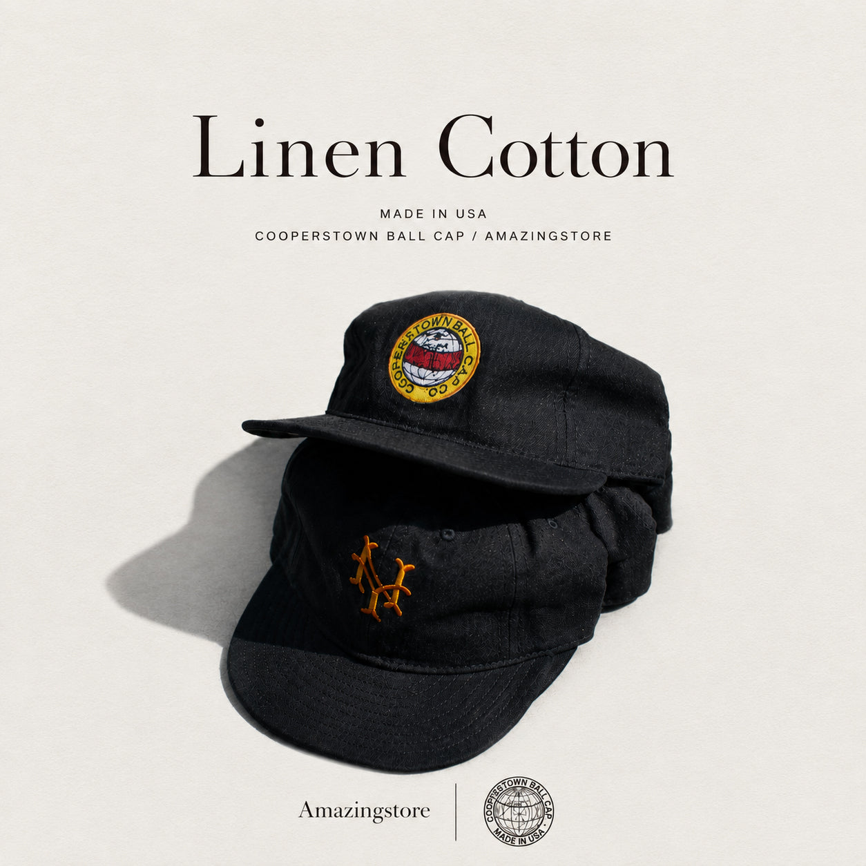 リネン×コットン素材のAmazingstore別注のCooperstown Ball Capをリリース