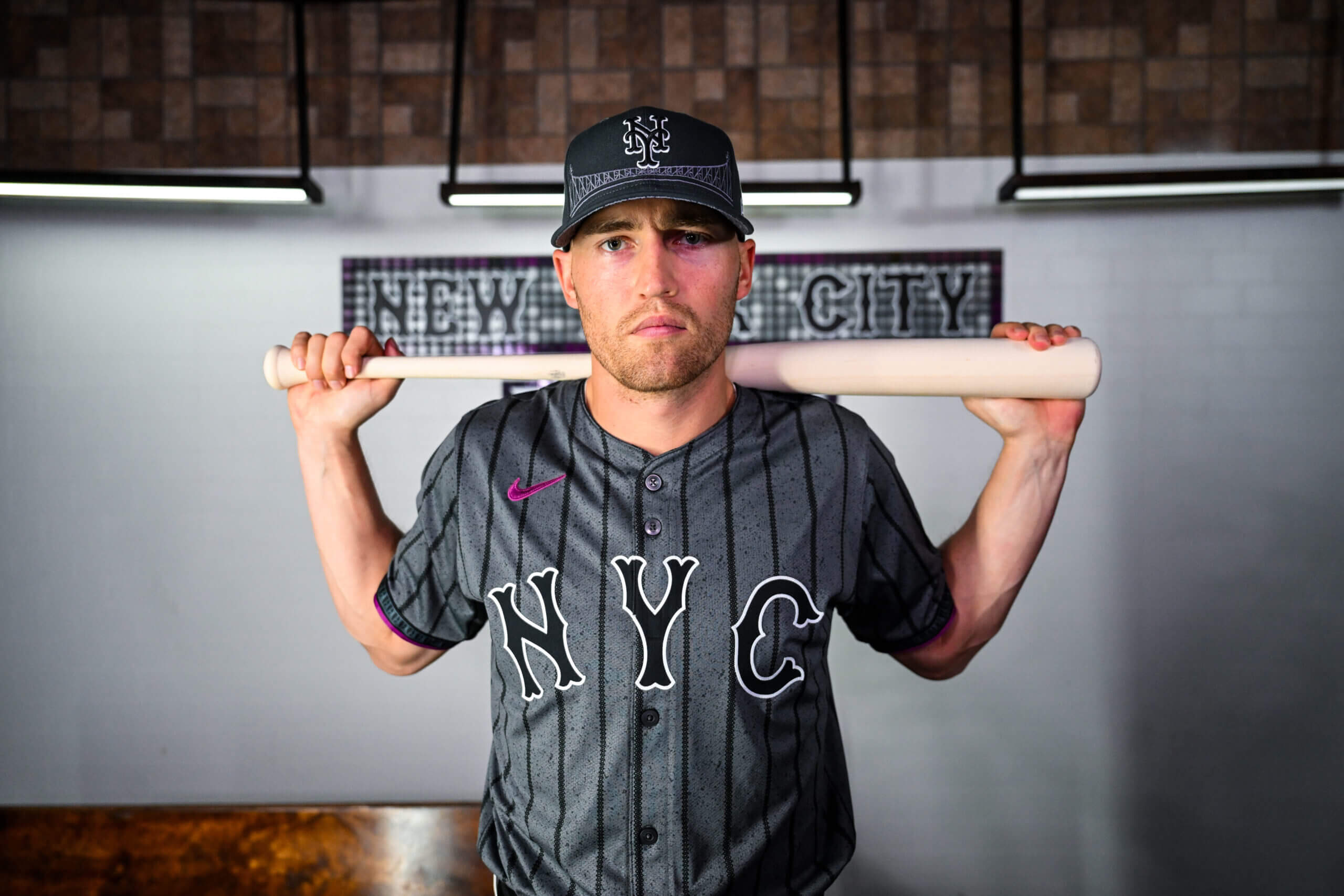 NIKE MLB New York Mets 2024 City Connect Snapback Cap- Black