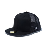 ニューエラ メッシュキャップ 59FIFTY BLANK BASIC TRUCKER MESH FITTED CAP BLACK BLACK FLAG