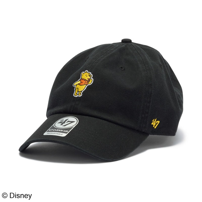 47ブランド キャップ ディズニー クマのプーさん CLEAN-UP STRAPBACK CAP BLACK