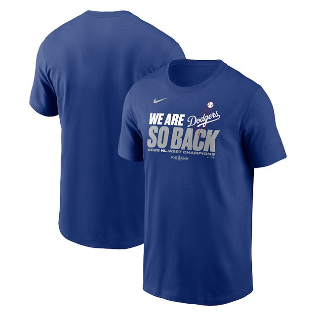 2025 ナショナルリーグ西地区チャンピオン 海外取寄 ナイキ Tシャツ ロサンゼルス ドジャース MLB 2025 NL WEST DIVISION CHAMPIONS T-SHIRT ROYAL