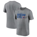 海外取寄 2025 ポストシーズンモデル ナイキ Tシャツ シカゴ カブス MLB POSTSEASON LEGEND Dri-FIT T-SHIRT HEATHER CHARCOAL