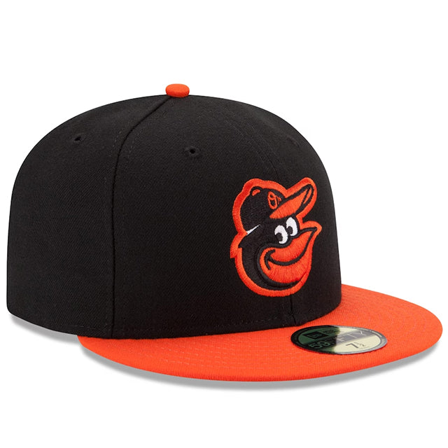 ニューエラ キャップ 59FIFTY ボルチモア オリオールズ MLB ON-FIELD AUTHENTIC ROAD FITTED CAP BLACK-ORANGE