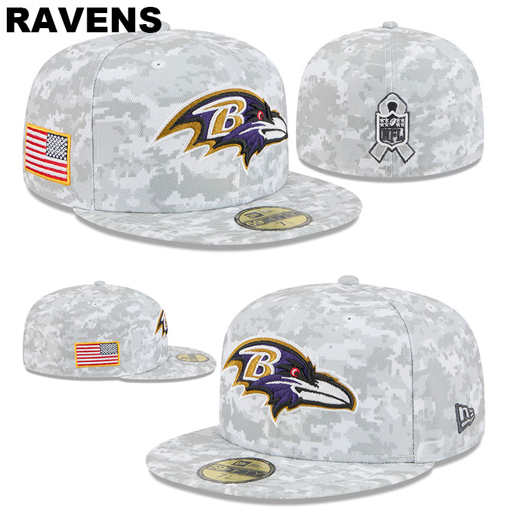 ニューエラ キャップ 59FIFTY NFL 2025 SALUTE-TO-SERVICE FITTED CAP SNOW WHITE DEGITAL