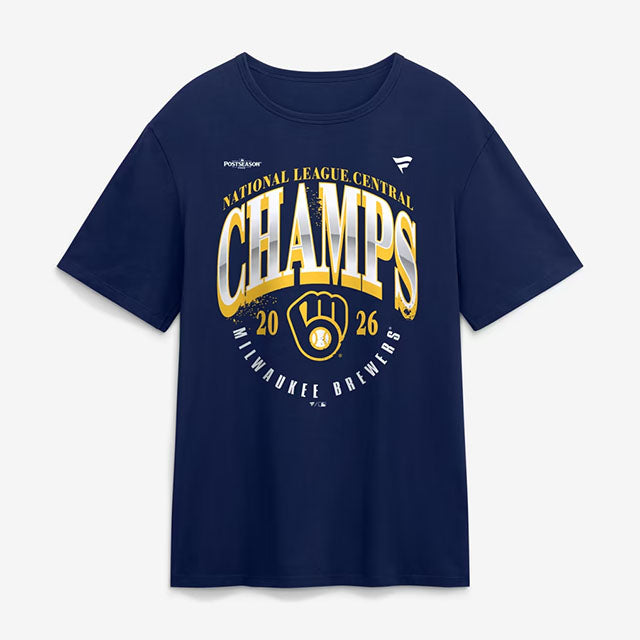 地区優勝モデル 海外取寄 ミルウォーキー ブルワーズ Tシャツ 2026 NATIONAL LEAGUE CENTRAL DIVISION CHAMPIONS LOCKER ROOM T-SHIRT NAVY