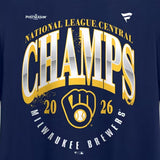 地区優勝モデル 海外取寄 ミルウォーキー ブルワーズ Tシャツ 2026 NATIONAL LEAGUE CENTRAL DIVISION CHAMPIONS LOCKER ROOM T-SHIRT NAVY
