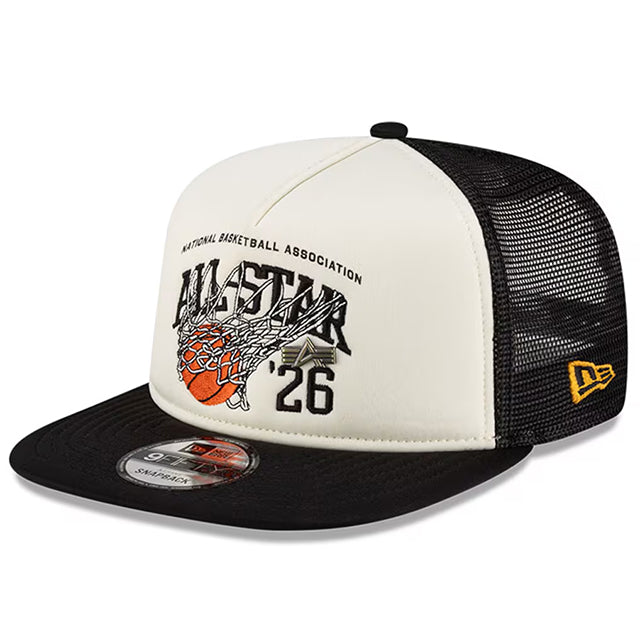 海外取寄 ニューエラ キャップ 9FIFTY × ALPHA INDUSTRIES × 2026 NBA ALL-STAR GAME SNAPBACK TRUCKER CAP WHITE-BLACK