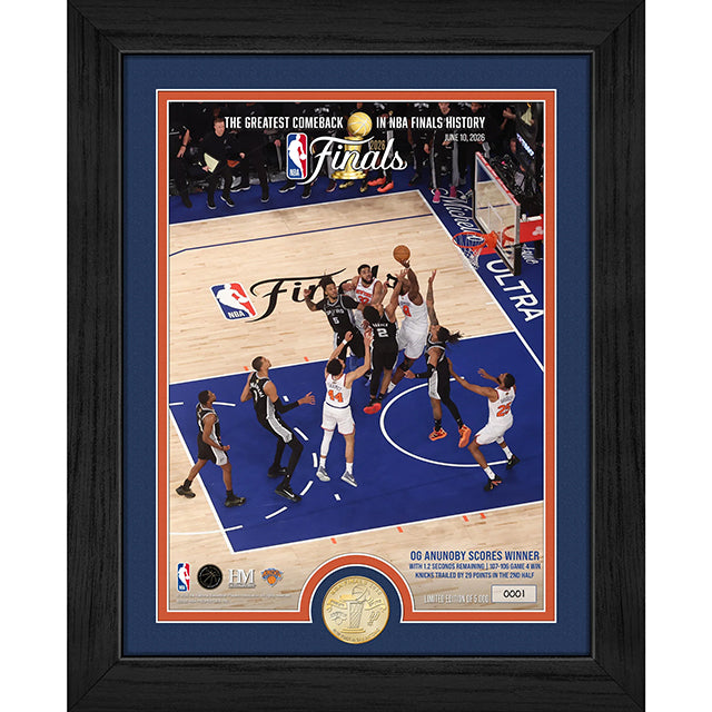 OG アヌノビーモデル 海外取寄 額入りコラージュフレーム ニューヨーク ニックス THE GREATEST COMEBACK NBA FINALS 2026 GAME 4 BRONZE COIN PHOTO MINT