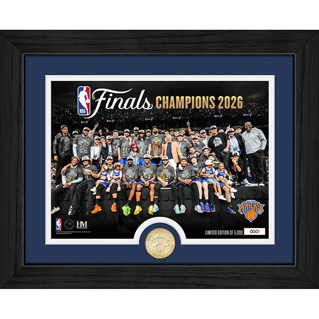 53年振りNBAファイナル優勝 ニューヨーク ニックス 海外取寄 額入りコラージュフレーム 2026 NBA CHAMPIONS CELEBRATION BRONZE COIN PHOTO MINT