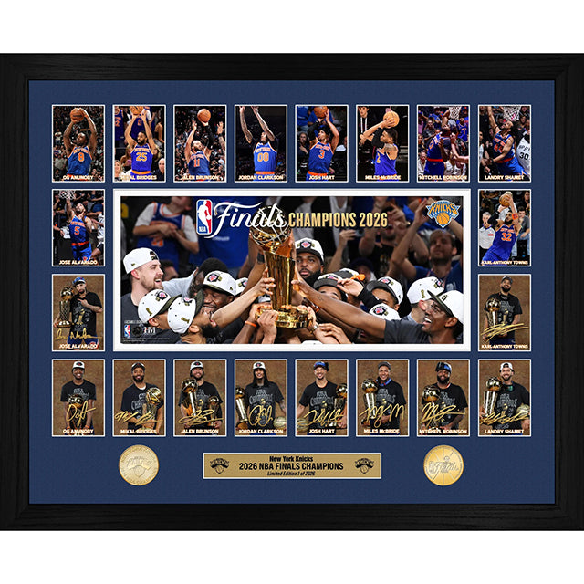 53年振りNBAファイナル優勝 ニューヨーク ニックス 海外取寄 額入りコラージュフレーム 2026 NBA CHAMPIONS MEMORABLE MOMENTS BRONZE COIN PHOTO MINT