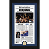 53年振りNBAファイナル優勝 ニューヨーク ニックス 海外取寄 額入りコラージュフレーム 2026 NBA CHAMPIONS FRONT PAGE NEWS BRONZE COIN PHOTO MINT
