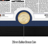 53年振りNBAファイナル優勝 ニューヨーク ニックス 海外取寄 額入りコラージュフレーム 2026 NBA CHAMPIONS FRONT PAGE NEWS BRONZE COIN PHOTO MINT