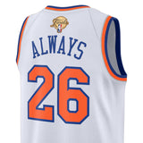 53年振りNBAファイナル優勝 ニューヨーク ニックス 海外取寄 ナイキ レプリカユニフォーム 2026 NBA FINALS CHAMPIONS ALWAYS 26 SWINGMAN JERSEY ASSOCIATION EDITION WHITE