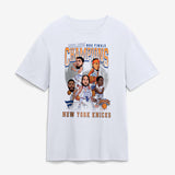 53年振りNBAファイナル優勝 海外取寄 ニューヨーク ニックス Tシャツ NBA FINALS CHAMPIONS CARICATURE ROSTER HERITAGE T-SHIRT WHITE