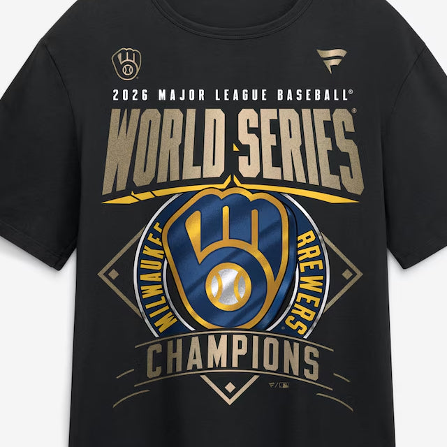 ワールドシリーズ優勝記念ロッカールームモデル 海外取寄 ミルウォーキー ブルワーズ Tシャツ 2026 WORLD SERIES CHAMPIONS LOCKER ROOM T-SHIRT BLACK