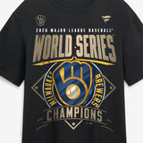 ワールドシリーズ優勝記念ロッカールームモデル 海外取寄 ミルウォーキー ブルワーズ Tシャツ 2026 WORLD SERIES CHAMPIONS LOCKER ROOM T-SHIRT BLACK