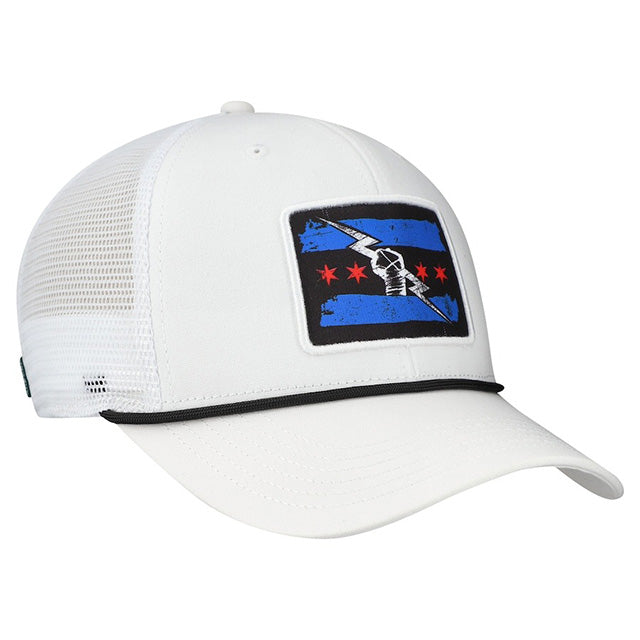 海外取寄 CMパンクモデル WWE キャップ スナップバック PRIMARY FLAG MARK TRUCKER MID-PRO SNAPBACK CAP WHITE