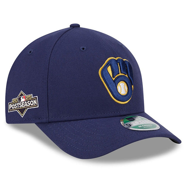 海外取寄 2025 ポストシーズンモデル ニューエラ キャップ 9FORTY M-CROWN ミルウォーキーブルワーズ MLB POSTSEASON SNAPBACK CAP NAVY