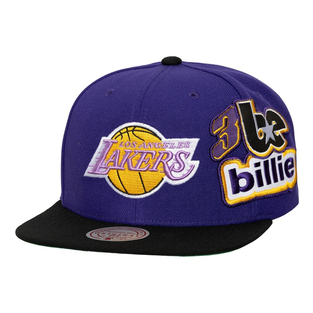 ミッチェル&ネス×ビリーアイリッシュ 海外取寄 ロサンゼルス レイカーズ HARDWOOD CLASSICS PATCH SNAPBACK CAP PURPLE LIMITED EDITION