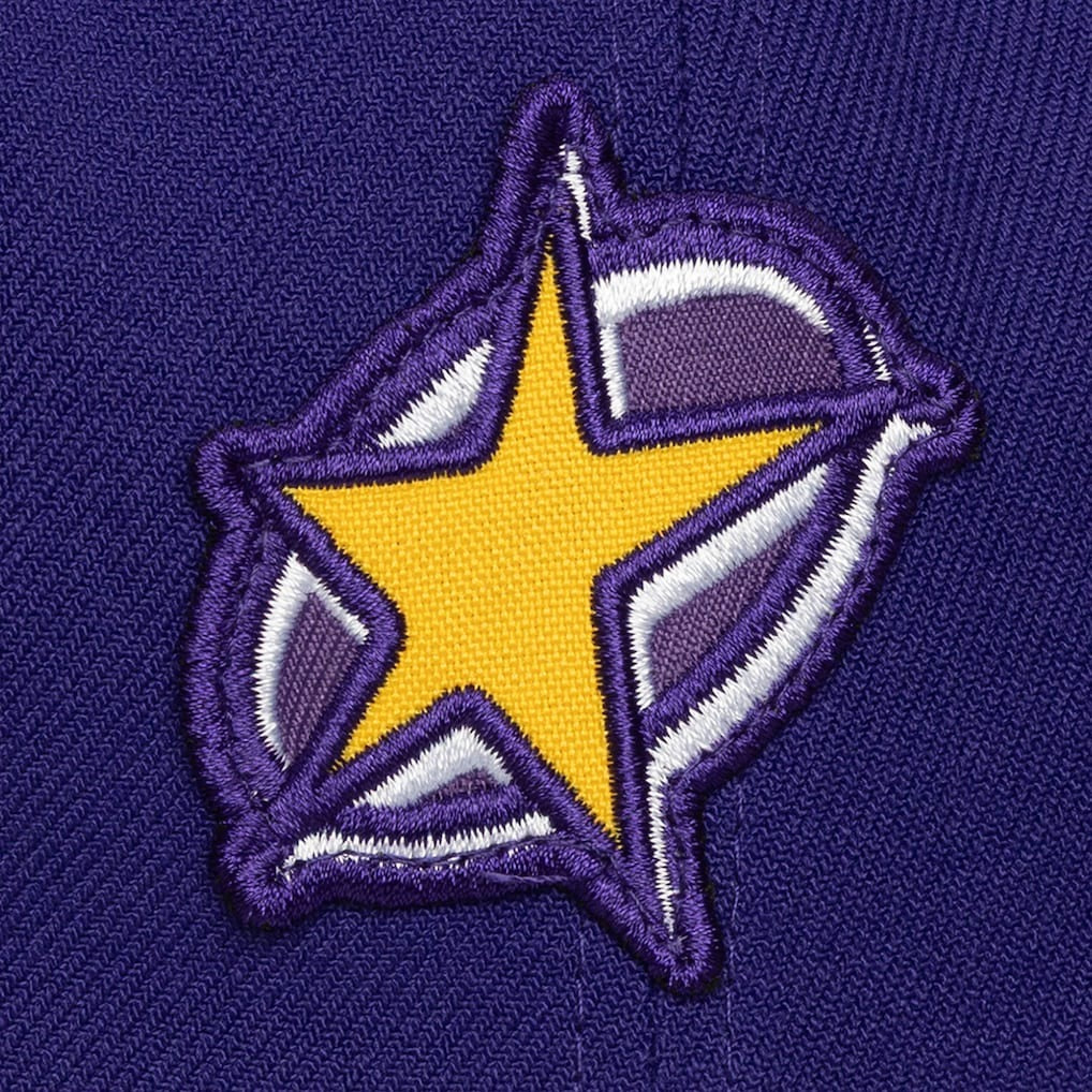 ミッチェル&ネス×ビリーアイリッシュ 海外取寄 ロサンゼルス レイカーズ HARDWOOD CLASSICS PATCH SNAPBACK CAP PURPLE LIMITED EDITION