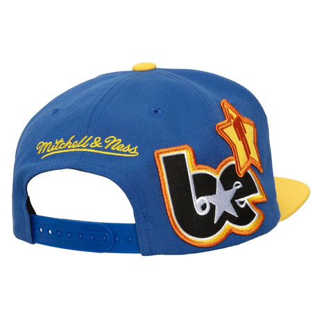 ミッチェル&ネス×ビリーアイリッシュ 海外取寄 ゴールデンステイト ウォリアーズ HARDWOOD CLASSICS PATCH SNAPBACK CAP BLUE LIMITED EDITION