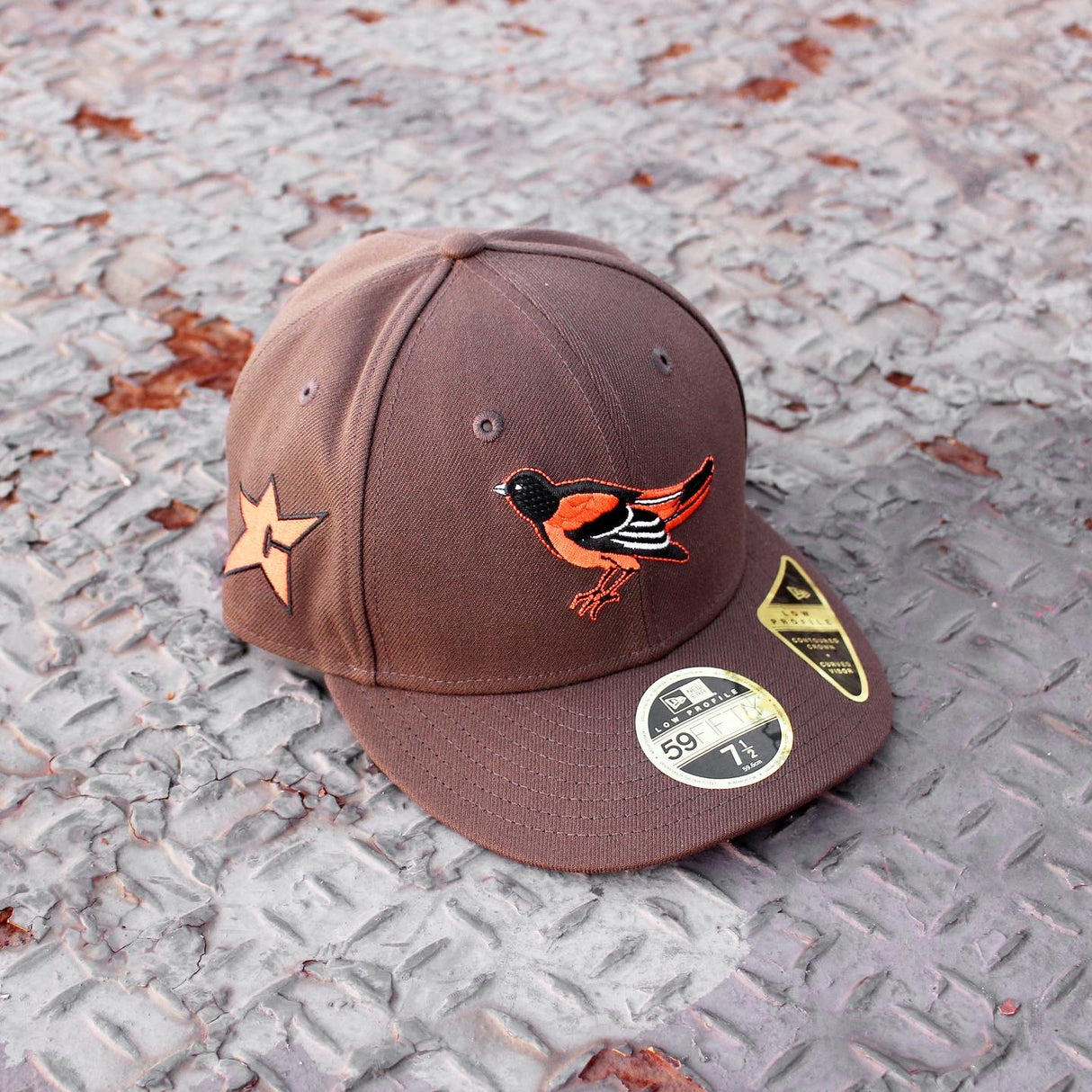 ニューエラ LP59FIFTY カーペット カンパニー ボルチモア オリオールズ MLB LOW-CROWN FITTED CAP BROWN