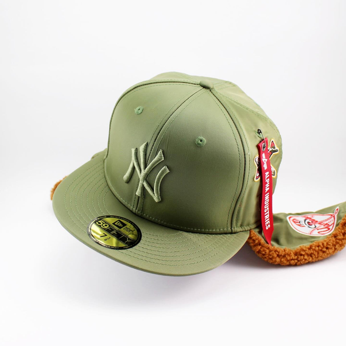 ニューエラ キャップ 59FIFTY ニューヨーク ヤンキース ALPHA INDUSTRIES DOGEAR FITTED CAP OLIVE
