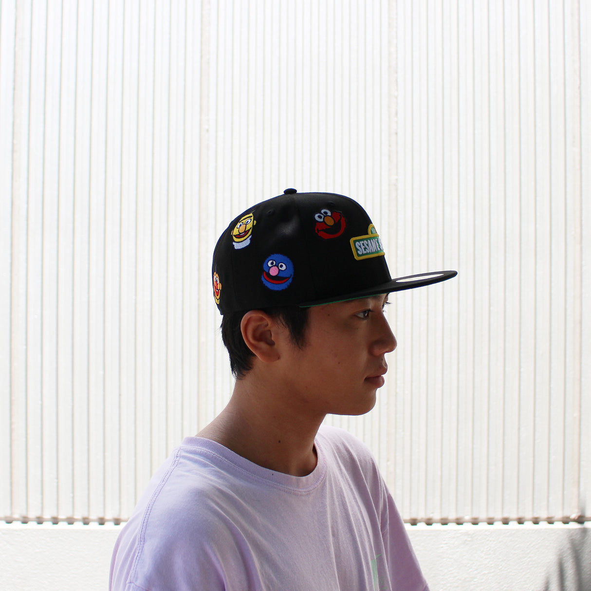 ニューエラ 59FIFTY キャップ セサミストリート ALL-POVER FITTED CAP BLACK