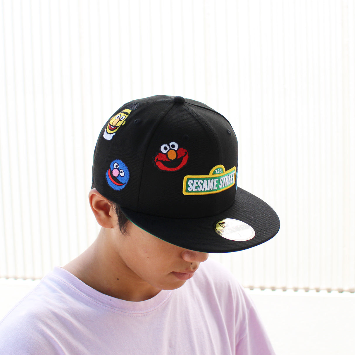 ニューエラ 59FIFTY キャップ セサミストリート ALL-POVER FITTED CAP BLACK