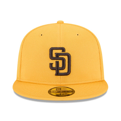 ニューエラ キャップ 海外取寄 59FIFTY サンディエゴ パドレス 2025 MLB SPRING TRAINING BP FITTED CAP GOLD