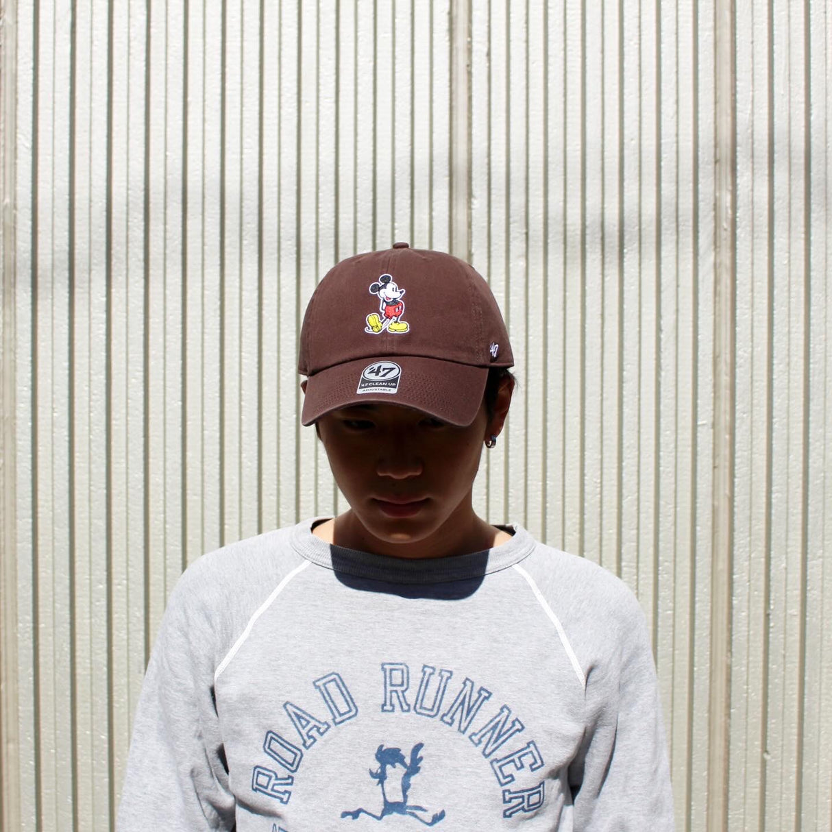 47ブランド キャップ ミッキーマウス CLEAN-UP STRAPBACK CAP BROWN