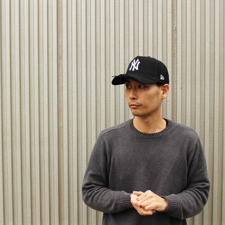 ニューエラ キャップ 9FORTY ニューヨーク ヤンキース DAMAGED TWILL A-FRAME MESH CAP BLACK